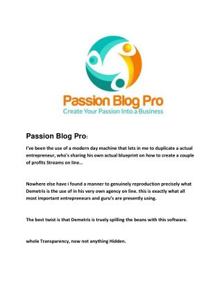 Passion Blog Pro review