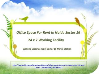 Office Space for rent in Noida sector 16, 9910007460