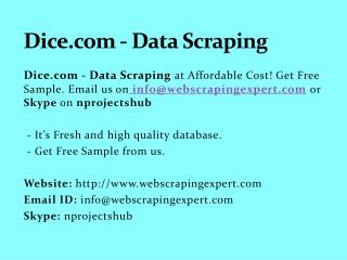 Dice.com - Data Scraping