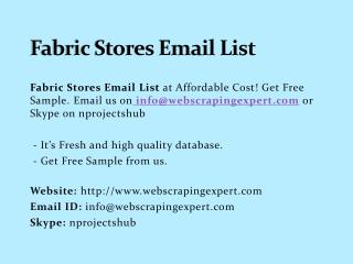 Fabric Stores Email List