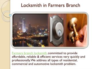Locksmith in farmers branch