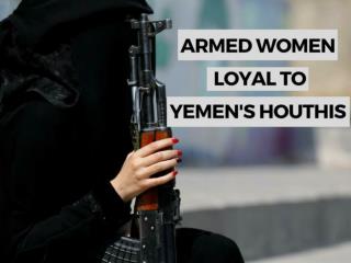 Armed women loyal to Yemen's Houthis