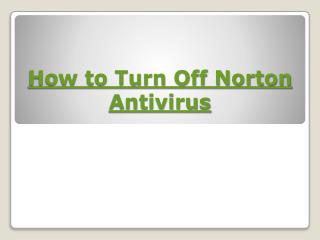 How to Turn Off Norton Antivirus?