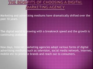 The Benefits of Choosing a Digital Marketing Agency