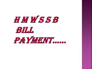HMWSSB Bill Payment