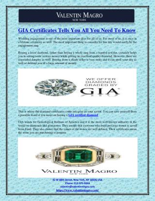 GIA Certificates Tells You All You Need To Know