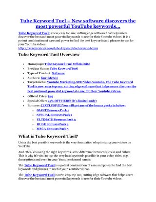 Tube Keyword Tuel review in particular - Tube Keyword Tuel bonus