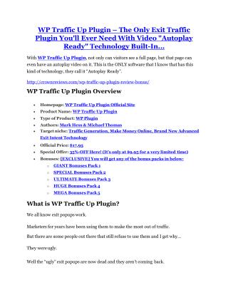 WP Traffic Up Plugin review-- WP Traffic Up Plugin (SECRET) bonuses