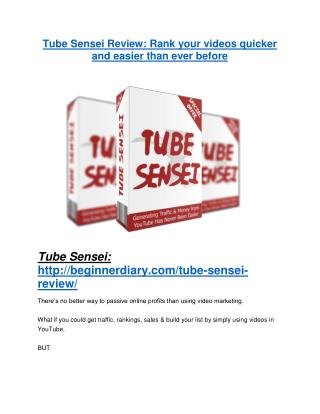Tube Sensei review and $26,900 bonus - AWESOME!
