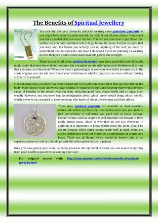 The Benefits of Spiritual Jewelry