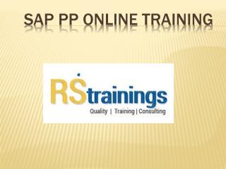 SAP PP Online Training Hyderabad