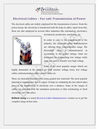 Electric Cables Manufacturers Delhi, Suppliers India