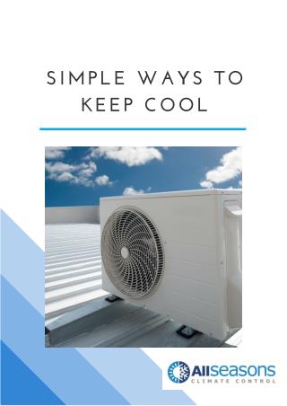 Simple Ways to keep Cool