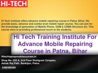 Hi Tech Training Institute For Advance Mobile Repairing Course in Patna, Bihar