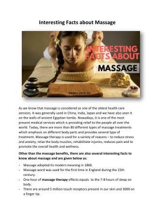 Interesting Facts about Massage