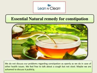 Essential Natural remedy for constipation