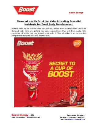 Flavored Health Drink for Kids- Providing Essential Nutrients for Good Body Development