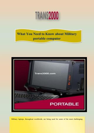What You Need to Know about Military Portable Computer
