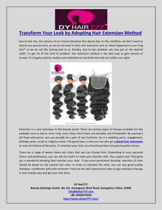 Transform Your Look by Adopting Hair Extension Method
