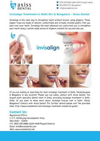 Invisalign Treatment in Delhi Ncr & Bangalore – Axiss Dental