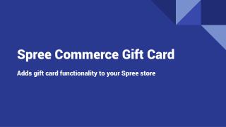 SpreeCommerce Gift Card