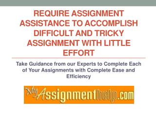 Why Online Assignment Assistance Require