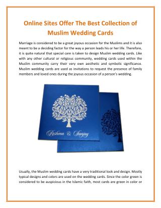 Lovely Wedding Mall offer The Best Collection of Muslim Wedding Cards