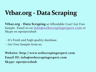 Vtbar.org - Data Scraping
