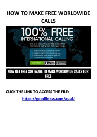 how to make ree worldwide calls