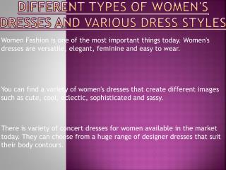 Women's Dresses and Various Dress Styles