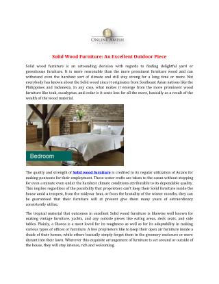Solid Wood Furniture: An Excellent Outdoor Piece