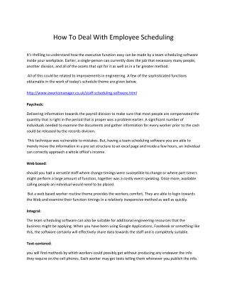 How To Deal With Employee Scheduling