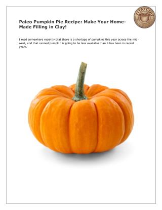 Paleo Pumpkin Pie Recipe: Make Your Home-Made Filling in Clay!