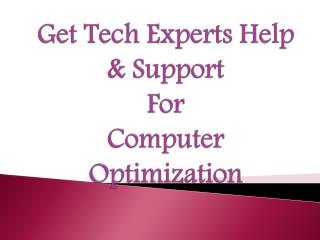 Computer Optimization Technical Support Number