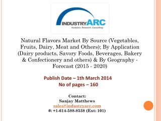 Natural Flavors Market: demand for natural flavor ingredient in nutrition supplements by 2020