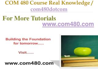 COM 480 Course Real Tradition,Real Success / com480dotcom