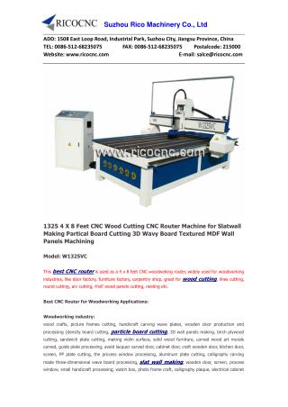 1325 4 X 8 Feet CNC Wood Cutting CNC Router Machine for Slatwall Making Partical Board Cutting 3D Wavy Board Textured MD