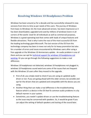 Resolving Windows 10 Headphones Problem