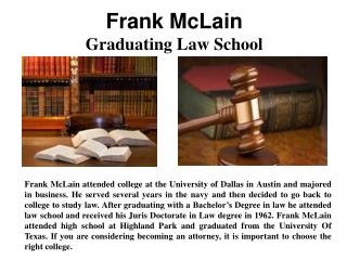 Frank McLain - Graduating Law School