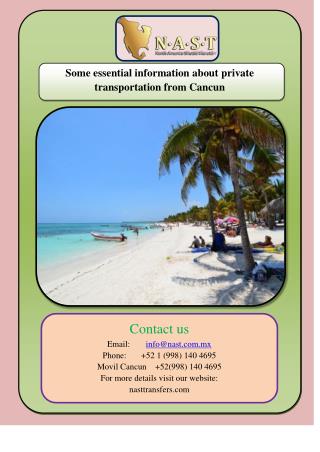 Some essential information about private transportation from Cancun