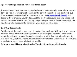 Vacation Rental Orlando