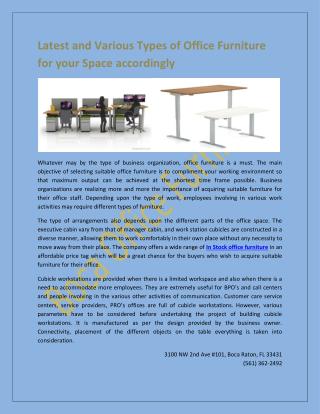 Latest and Various Types of Office Furniture for your Space accordingly