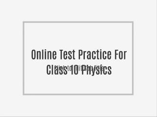 Online Test Practice For Class 10 Chemistry