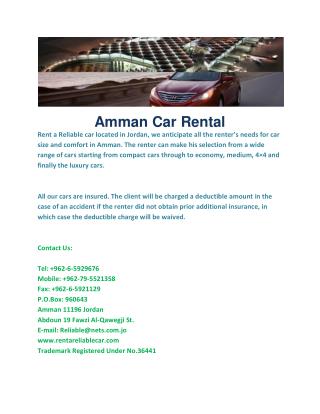 Amman Car Rental