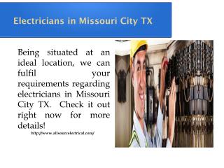 Electricians in Missouri City TX