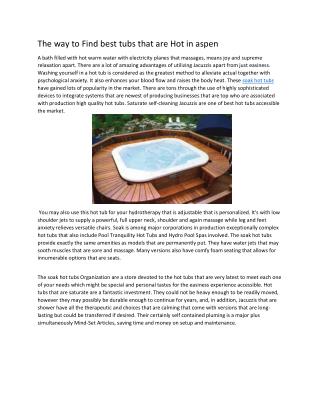 Know about soak hot tubs
