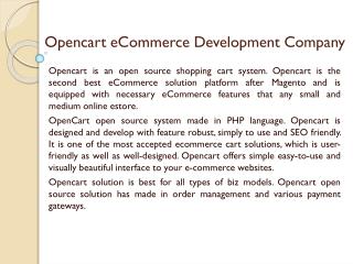 Opencart eCommerce Development Company
