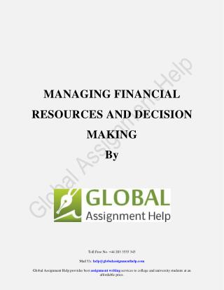 Sample PDF on Managing Financial Resources and Decision Making