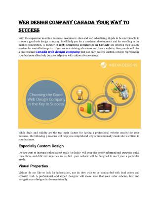 Your Way To Success With Canada Web Design Company