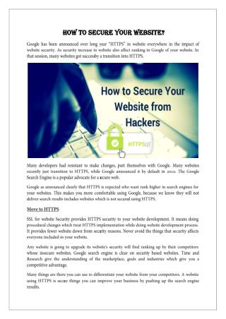 How to Secure Your Website?
